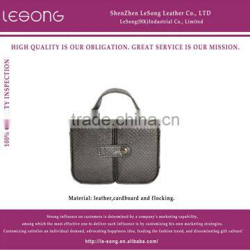 Portable leather Travel Cosmetic Bag for lady/Cardboard makeup bag