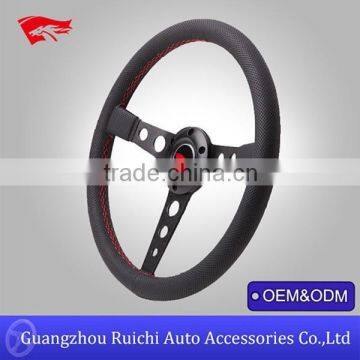 2015 hotsale 350mm fashionable racing car suede/pvc/leather steering wheels wholesale from guangzhou china