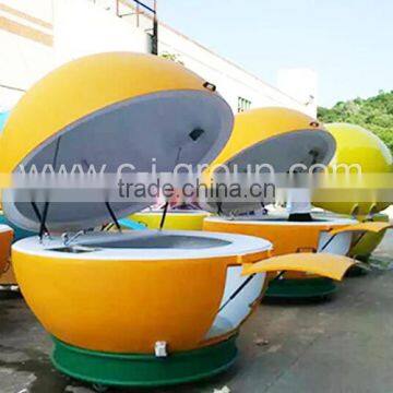 Mobile Food Trailer orange kiosk crepe food kiosk for sale