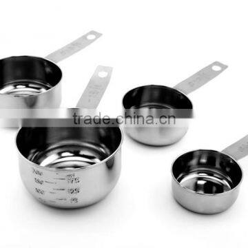 Hot sale passed FDA or LFGB 4pc stainless steel cup measuring Set