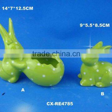 Since 1989 Factory Wooden Napkin Ring Table Decoration Restaurant High Quality Easter Ceramic Rabbit Napkin Ring photo-6