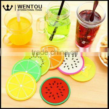 New Arrival Colorful Silicone fruits Cup Mat Drink Placemat