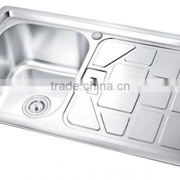 Online shopping most hotsale single bowl stainless steel kitchen sink with tray