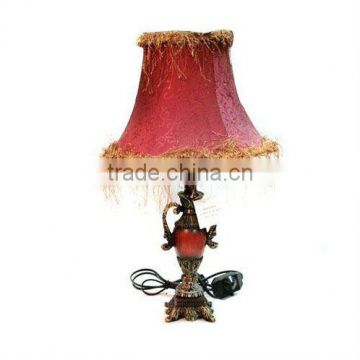 Lot 60 Fabric Shade Craft Resin Table Lamp