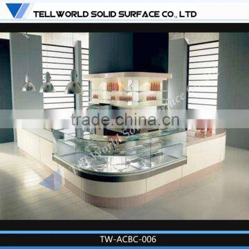 2014 hot sale modern artificial marble cambered bar counter furniture for catering industry