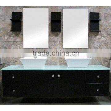 Soild Birch Wood Vanties Double Vessel Sink Vanity