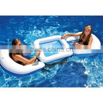 two person game station vinyl inflatable card game table for pool party