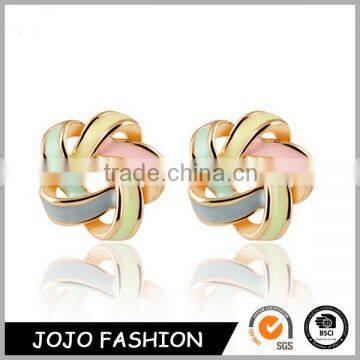 Fancy design gold earring new model enamel earrings stud earrings