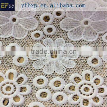 Milk silk material white cupion lace fabric 2015/ wedding bridal lace fabric/ indian lace embroidery fabric