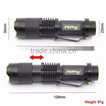 X1B 18650 Battery XML T6 10w Zoom Led Rechargeable Tactical Flashlight/Black Cheap Mini Flashlight photo-5