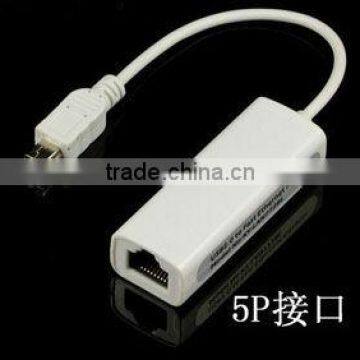 mini usb ethernet adapter mini 5pins ethernet adapter