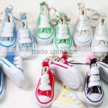 mini canvas shoes keychain