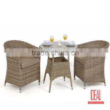 Rattan Garden Furniture Glass Top Dining Furniture Table and Chair Cane Dining Chair photo-3