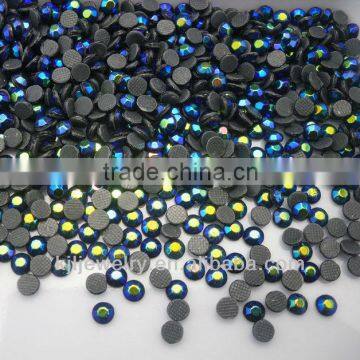 Hot sale SS20 Hotfix sapphire blue AB glass lots face 5mm Flat Back Rhinestone 1440pcs