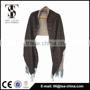 new product 2015 acrylic plain comfortable pashmina brown lady scarf