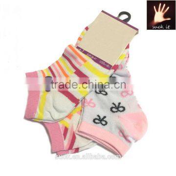 2015 fashion custom womens Neon colours ankle trainer socks