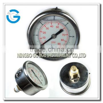 High quality stainless steel 63mm rear entry pressure guages