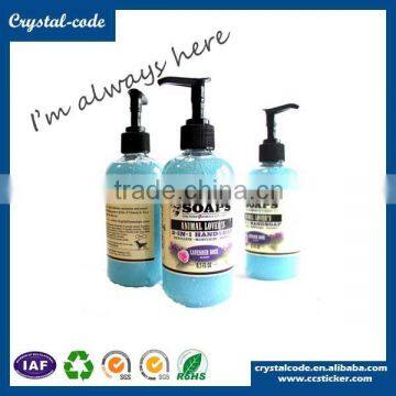 Plastic shampoo bottle label roll,packaging cosmetic label