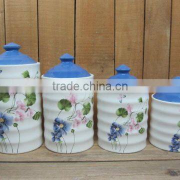 New Ceramic Food Storage jars with blue cover