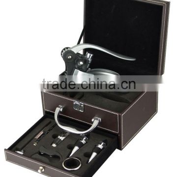 leather wine box with drawer/Pu wine box/leather box