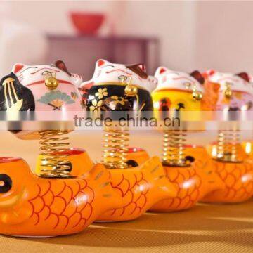 fish base small lucky cat car delicate decoration