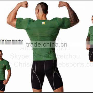 Spandex underwear athletic wear running shorts fitness wear garmen Wholesale or custom Compression Jersey - Short-Sleeve - Men's