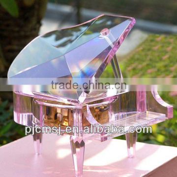 2015 Fashion Decorative Crystal Piano Music Box For Wedding favors