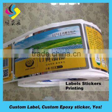 Fancy Waterproof Permanent Self Adhesive Plastic Food Packaging Label