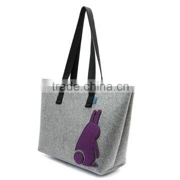 2016 laser cut felt handbag wool felt bag