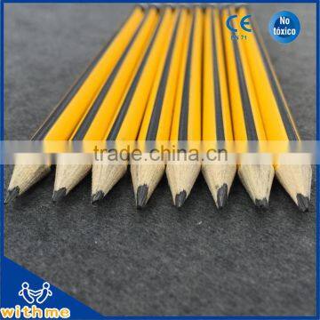 High Quality HB Triangular 7.5 Inch Wooden Striped Bar With White Rubber Lapices Pencil photo-4