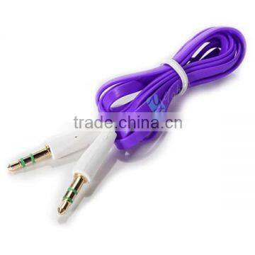 For Ipod MP3 3.5mm Stereo Audio Cable Flat Auxiliary Cable