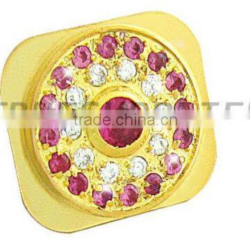 Newest Diamond home button for Apple iPhone 5 with Silver &Magenta Diamond