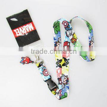 cute avengers carton logo print lanyard with card holder