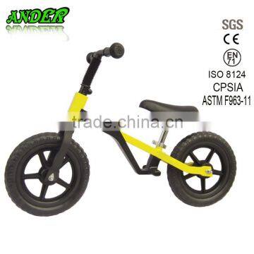 Aluminum Kids learning bike OEM bike in yellow