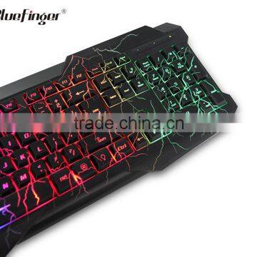 Colorful Cool Cheaper USB Wired Keyboard in Rainbow Crack Parttern photo-5