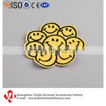 Emoji Embroidered Smile Face Patch Applique Garment Label