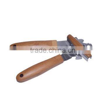 Kitchen Gadge Bamboo Can Opener - Stainless Steel Base with Bamboo Wooden Handle