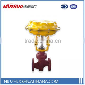 Stainless steel pneumatic diaphragm through way PTFE lined control valve