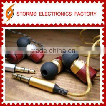 New Style in-ear wood stereo earphone wooden earbud with mic