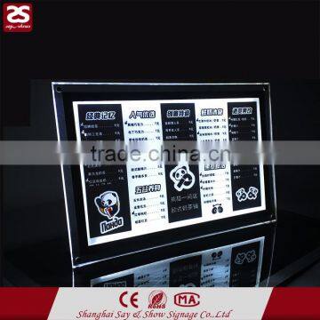 Factory direct sale slim light box led snap frame acrylic led signboard