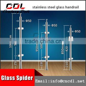 304 316 staircase frameless cutomized balustrade with glass clamp