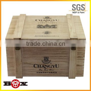 2015 Natural Wood Good Quality Handmade Unfinished Wooden Wine Box