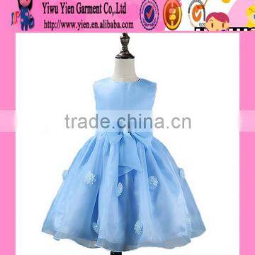 Factory Price Soild Color Baby Girl Frill Dress O Neck Sleeveless Baby Girl Frill Dress