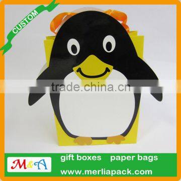 Penguins Cartoon Christmas Paper Bags Present Kids Birthday Party Jumbo Bags