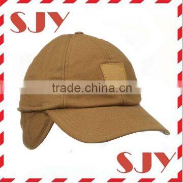 6 Panel Men's Ear Flap Cap Custom Earflap Baseball cap