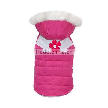 custom logo imprinted quilted dog parka - pink clothes pet products122