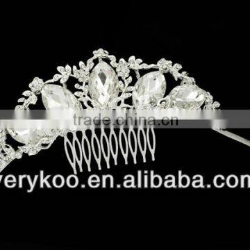 Wholesale beautiful pageant crowns, rhinestone jewelry accessries hair pin JS-00082