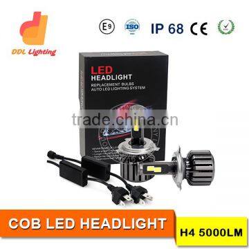 high power 60w 5000lm cob motorcycle led headlight kit h4 h13 9004 9007