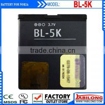 Hot Sale ! Good Quality 1300mAh BL-5K Mobile Phone Battery forNOKIAC7/N85/N86/C7-00/X7-00/t7/701/Oro Mobile Phone Accessory