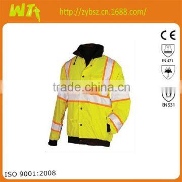 100% polyester oxford with pu coating reflective working safety winter waterproof jacket for man